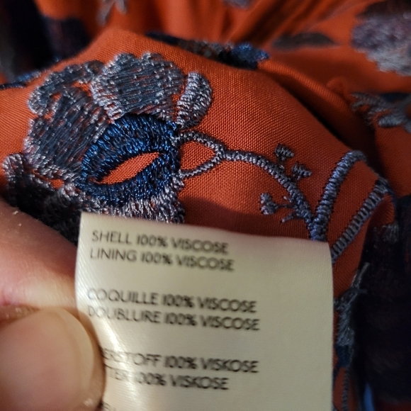 Anthropologie embroidered Juniper belted swing dress - XS.      A72 - Picture 13 of 14